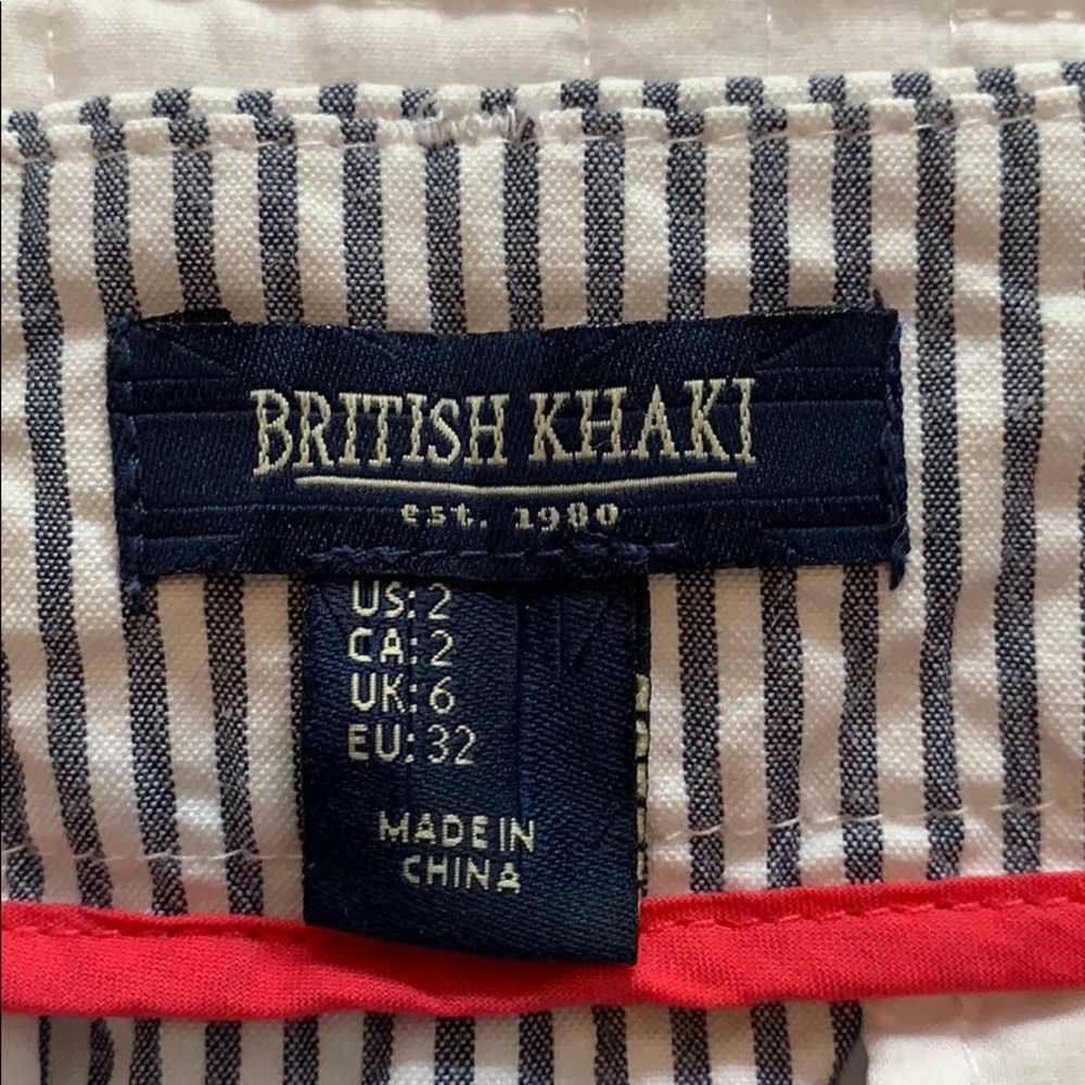 BRITISH KHAKI Pinstriped-Embroidered Women's Skirt - Picture 3 of 10
